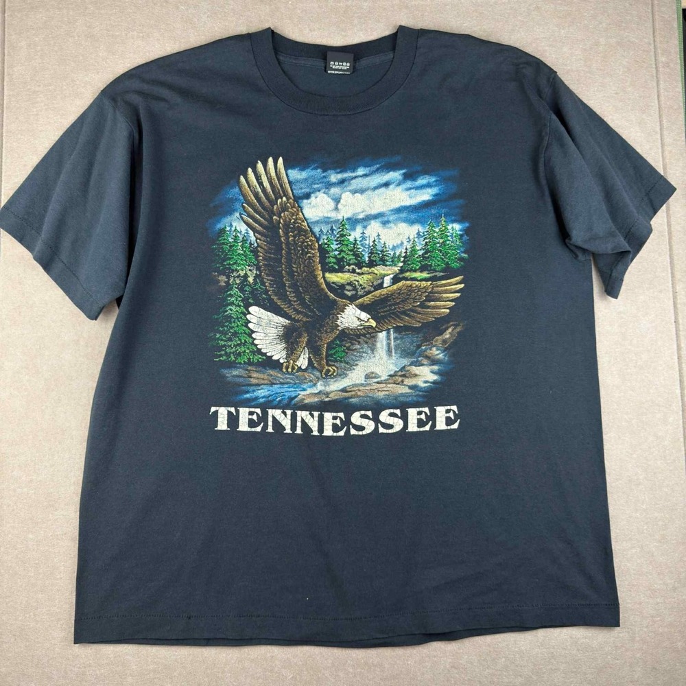 Vintage Screen Stars Best Shirt‎ Men XXL Black Tennessee Eagle Single Stitch USA